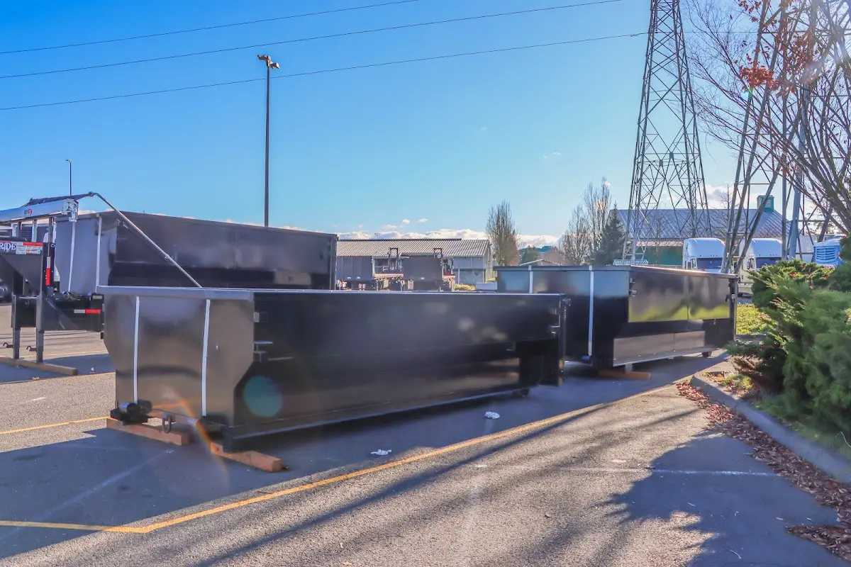 Roll-off dumpster ready for waste disposal at job site for Residential Dumpster Rental in North Kingstown